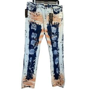 FWRD Paint Splatter Men’s Slim Fit Stretch Distressed Jeans Size 38x32